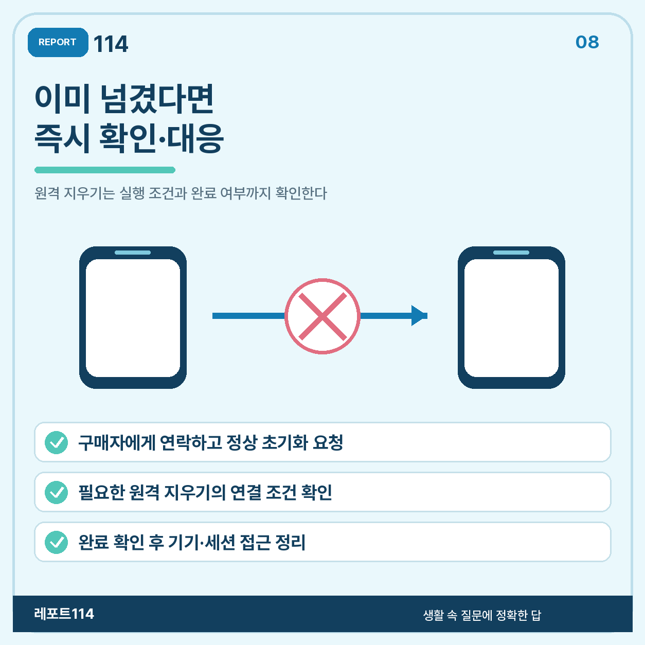 이미 넘겼다면 연락부터 하고, 원격 지우기 조건을 확인한다