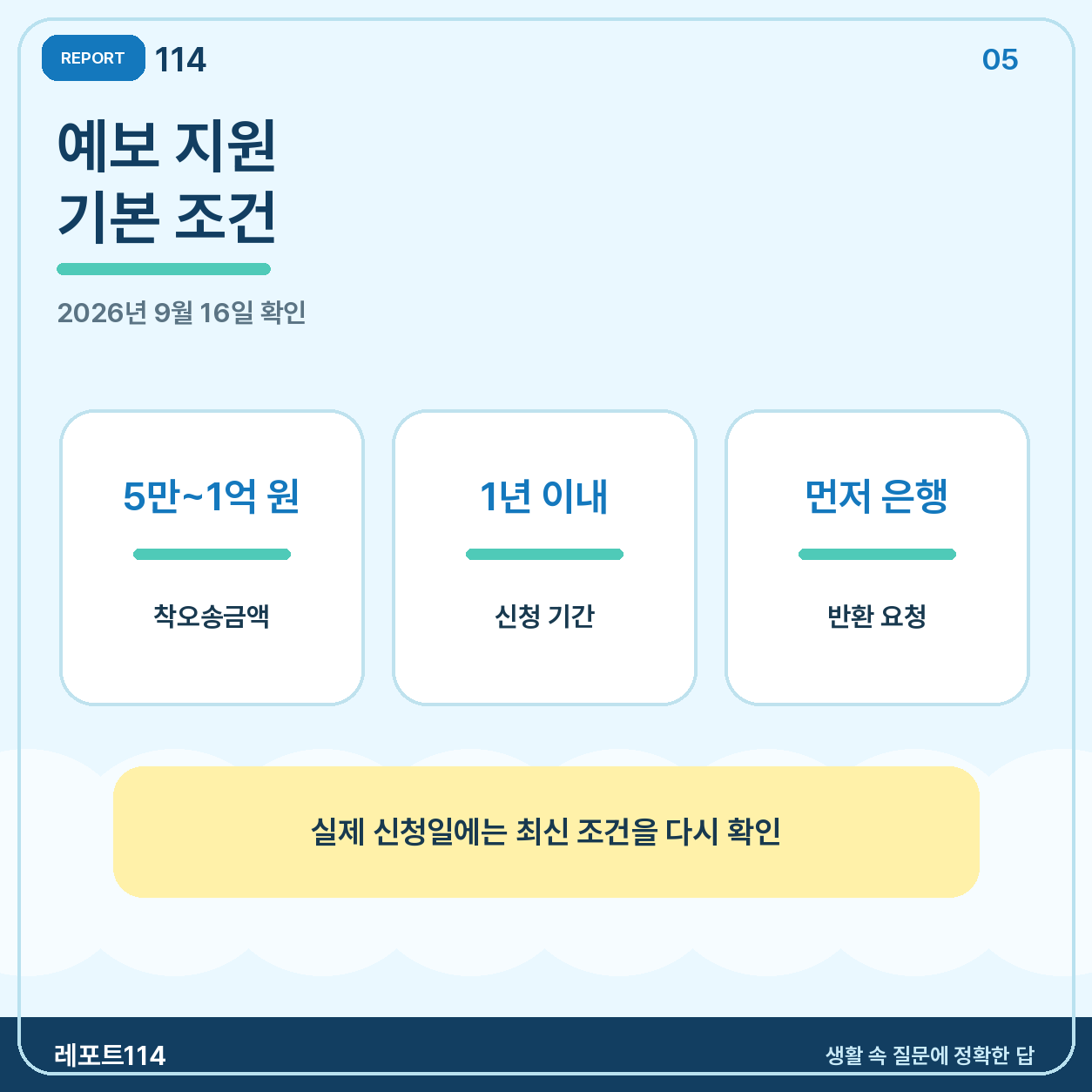 예금보험공사 지원은 5만 원 이상 1억 원 이하가 기본 범위이다