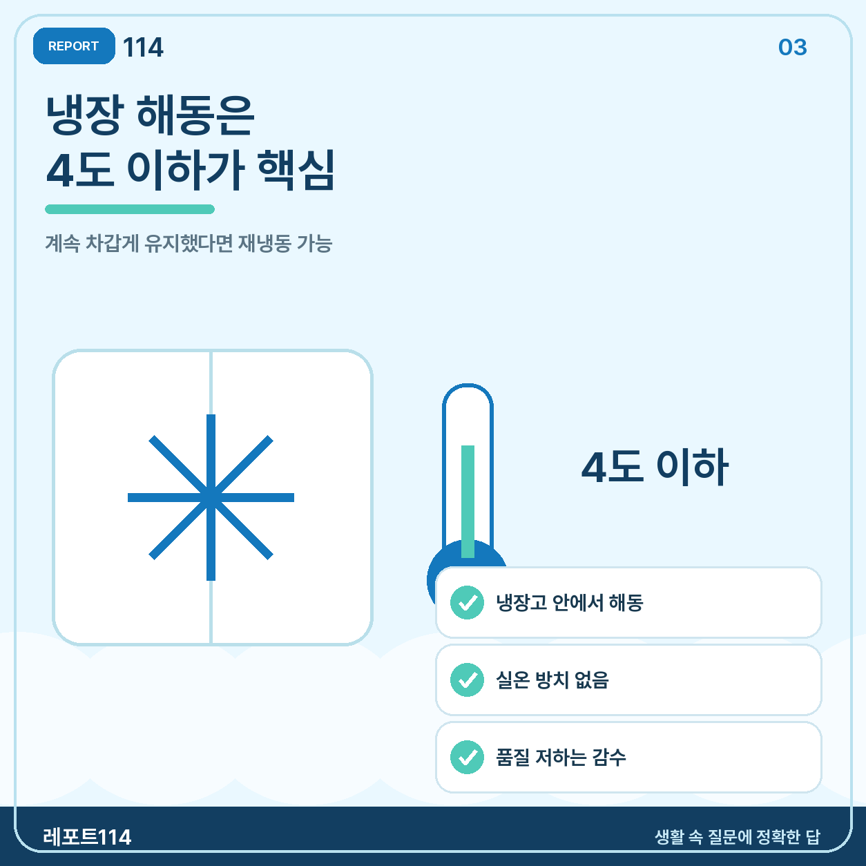 냉장 해동이라면 ‘계속 4도 이하’가 핵심이다