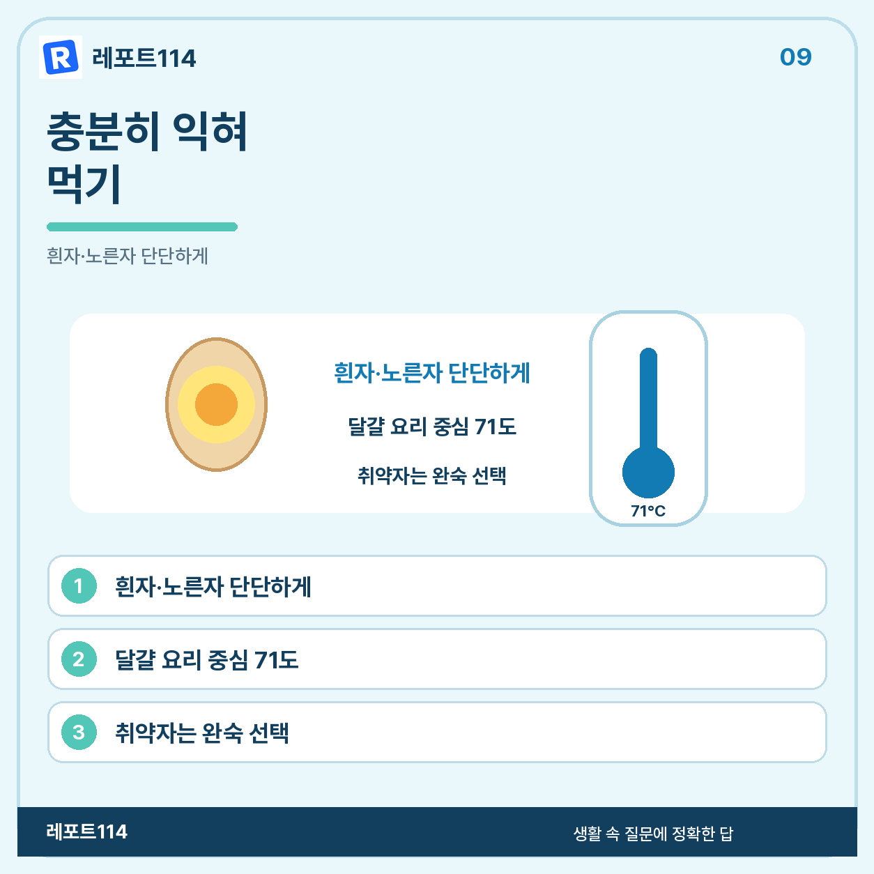 안전한 조리 기준과 자주 묻는 질문