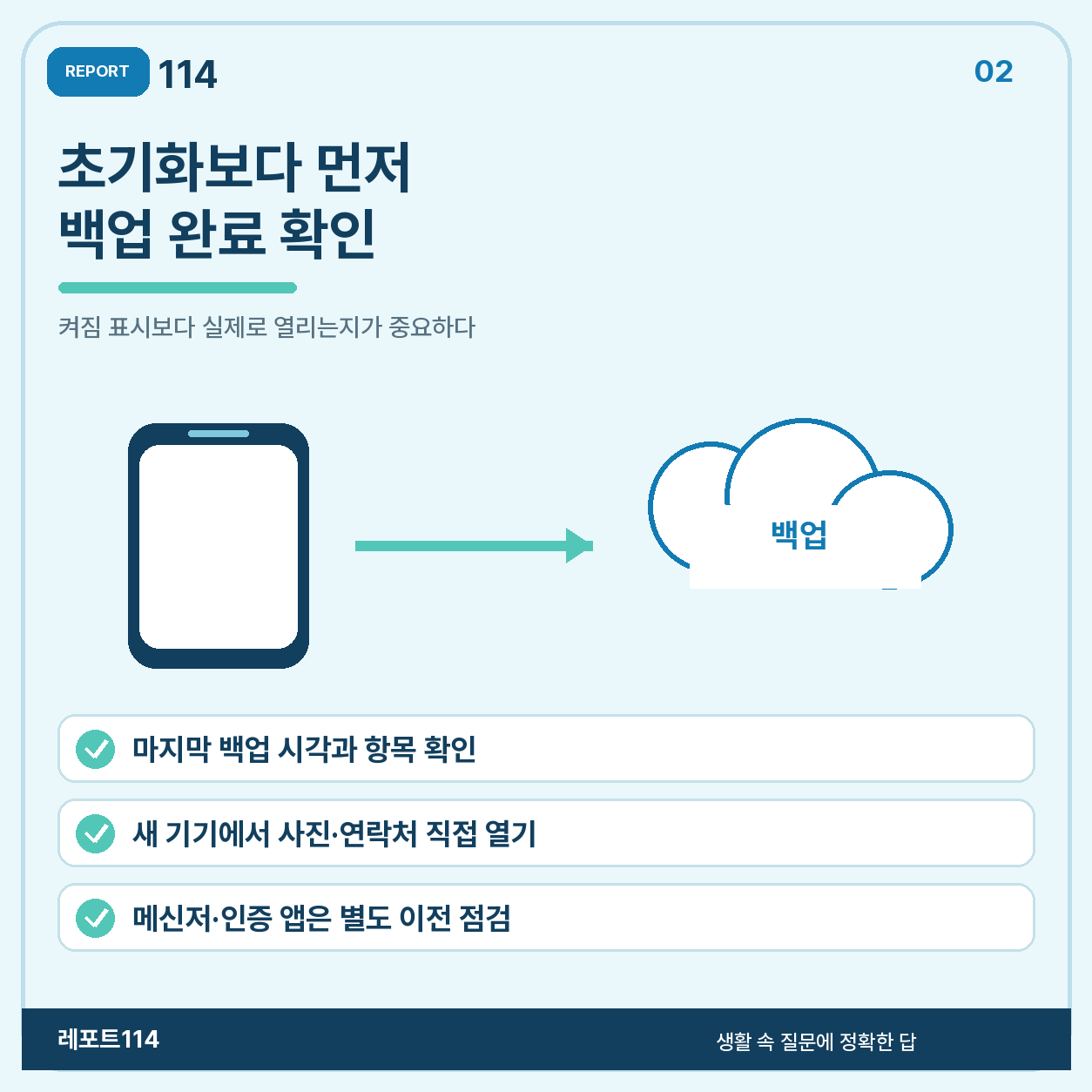 초기화보다 먼저, 백업이 실제로 끝났는지 확인한다