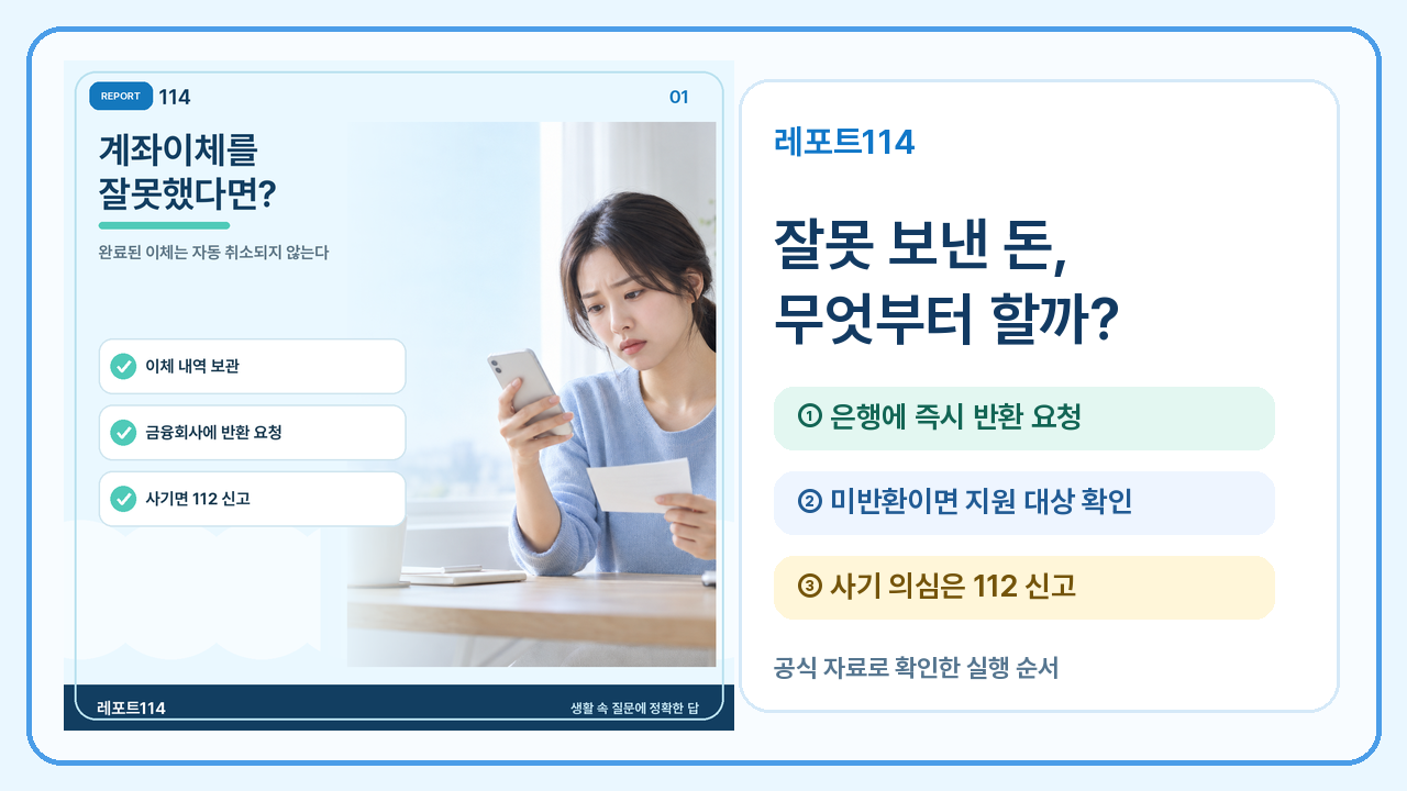 계좌이체를 잘못했을 때, 바로 돌려받을 수 있을까?