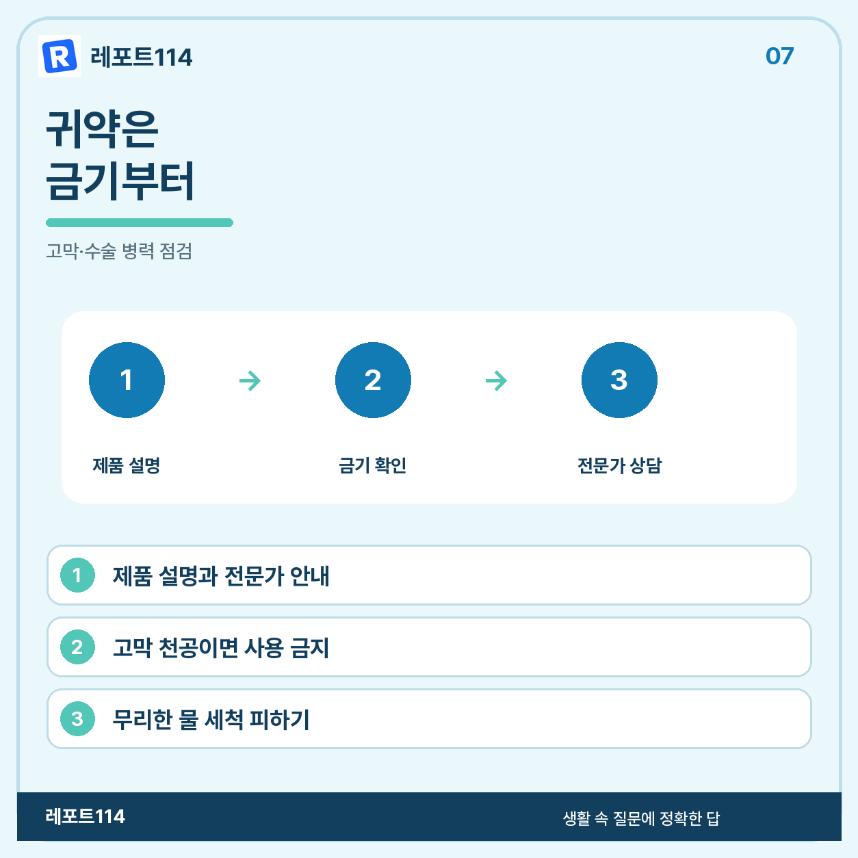 통증·분비물·출혈은 먼저 진료로 확인한다