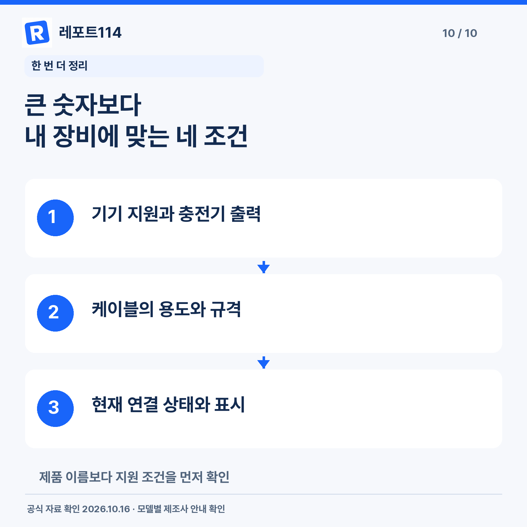 큰 숫자보다 내 장비에 맞는 네 조건
