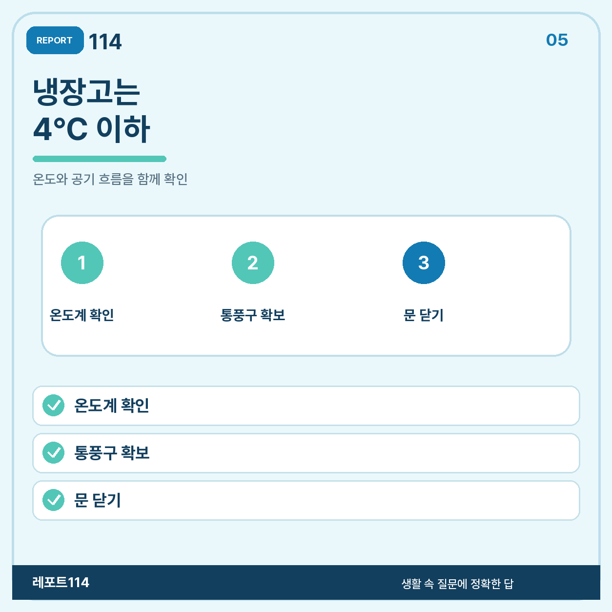얼음물과 작은 분량으로 냉각 시간을 줄인다